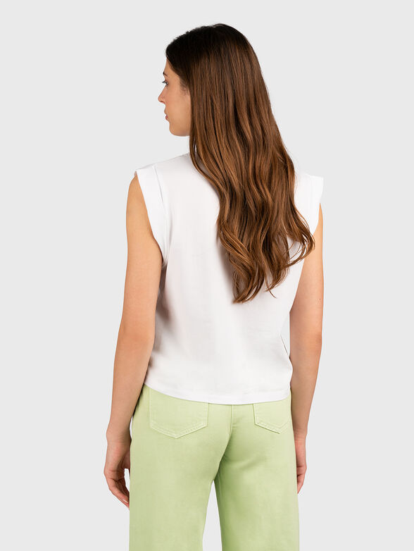 Sleeveless T-shirt with print - 3