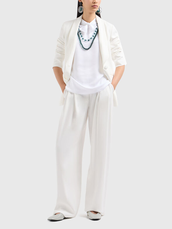 Satin blouse with bow collar - 2