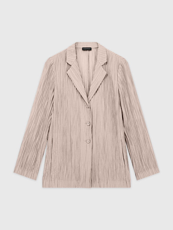 Single breasted blazer in sparkling pleated crepon - 1