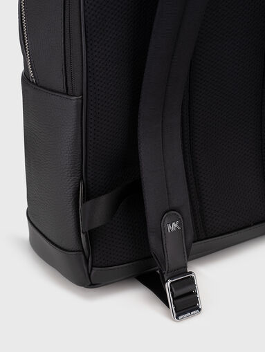 Leather backpack with logo accent - 3