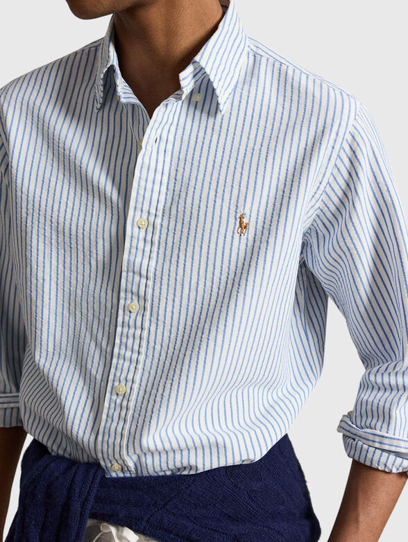 Shirt in striped cotton - 4