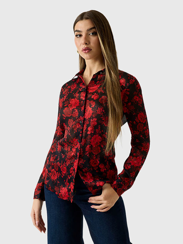 Shirt with a floral pattern  - 1