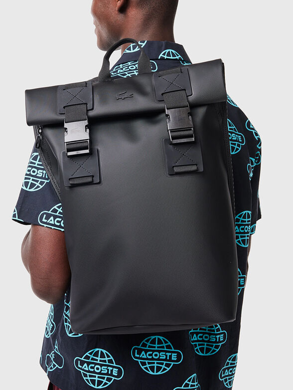 Black backpack with accent fastening - 2