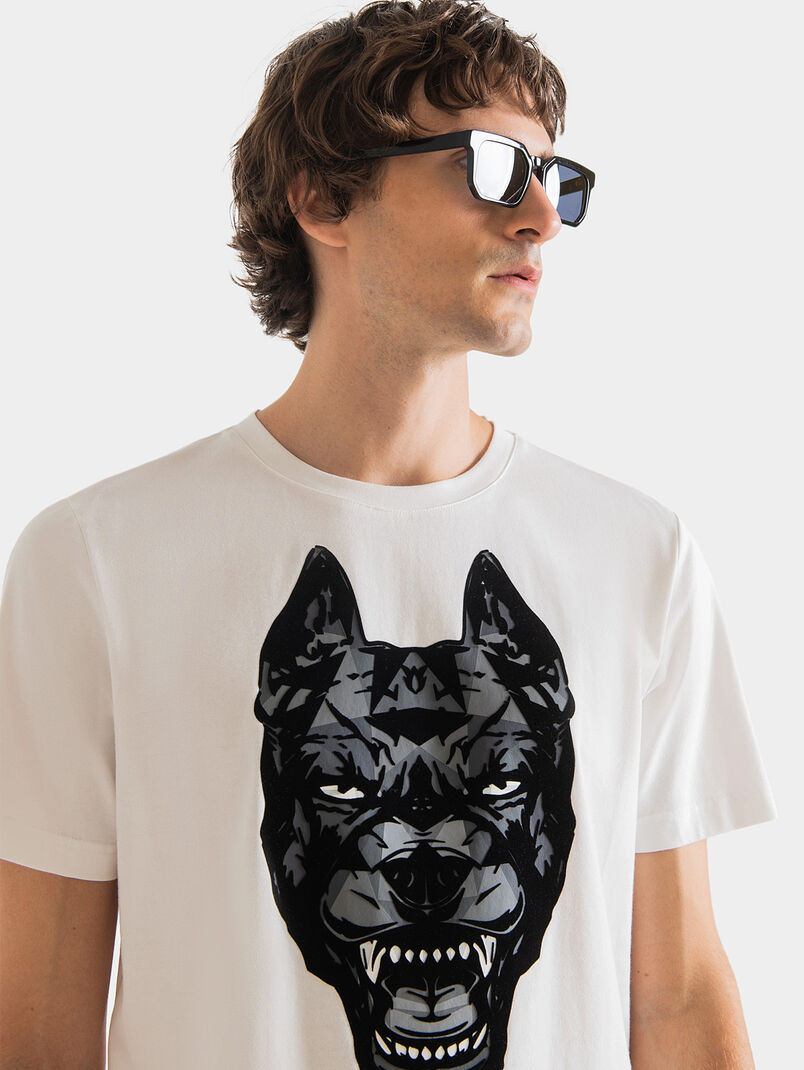 Cotton T-shirt with art print - 3