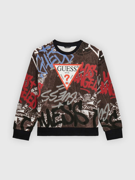 Cotton sweatshirt with logo print - 1
