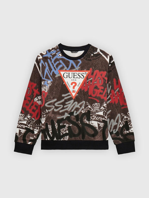 Cotton sweatshirt with logo print - 0