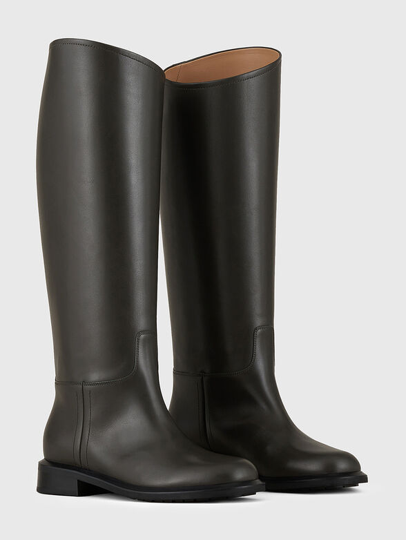Black leather boots - 2