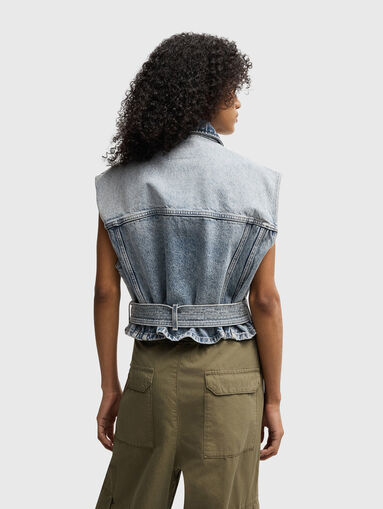 Denim vest with waist belt - 3