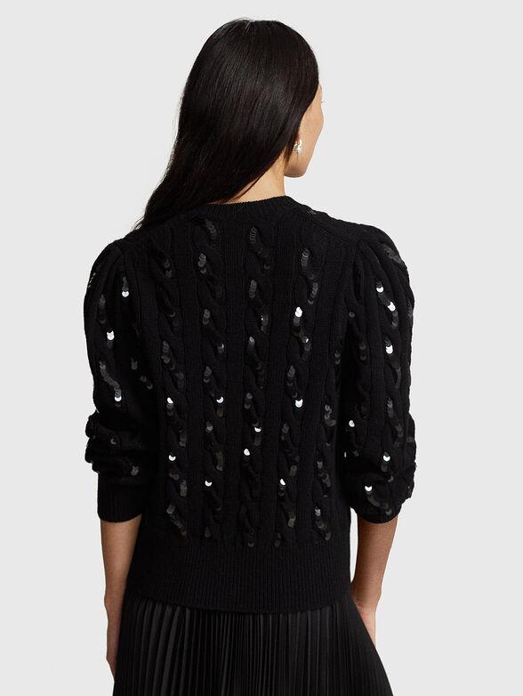 Sequin embellished cardigan in wool blend - 3