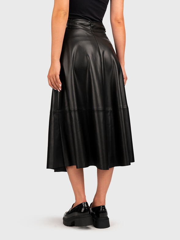 Black midi skirt in eco leather - 2
