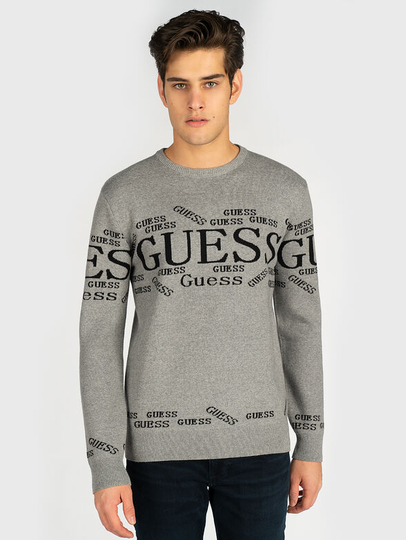Black sweater with contrasting logo letterings - 1