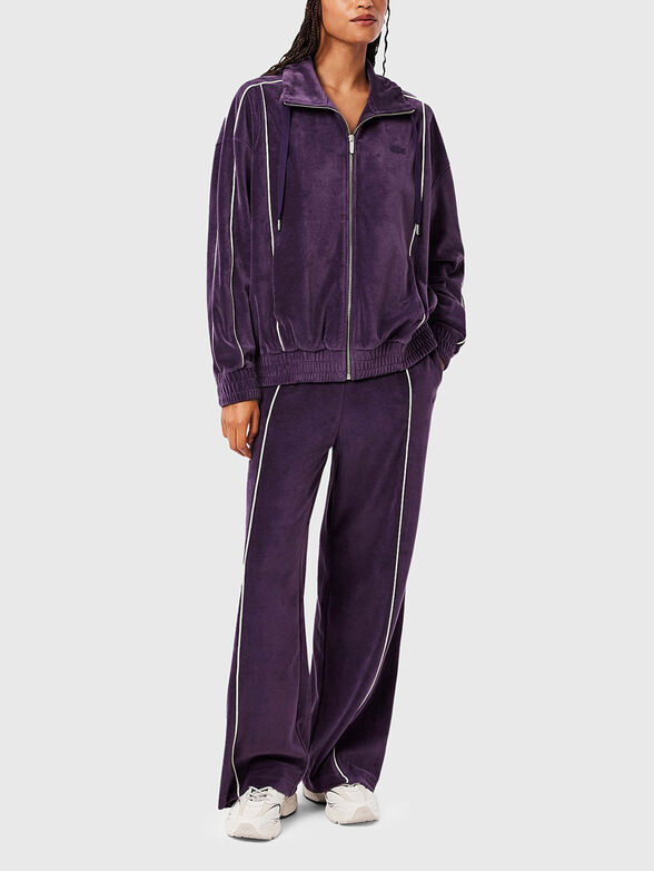 Velvet trousers with contrast trim - 5