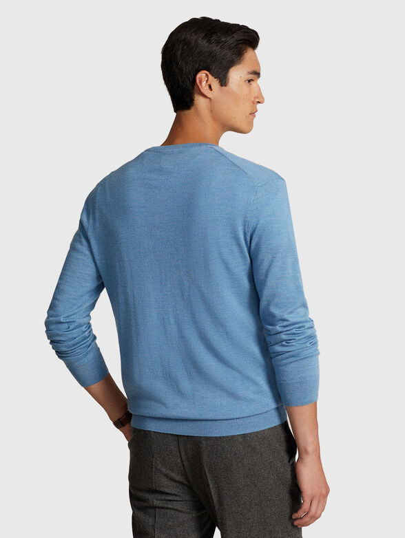 Logo-embroidered sweater in wool  - 3