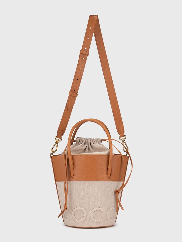 Leather and textile bucket bag - 2