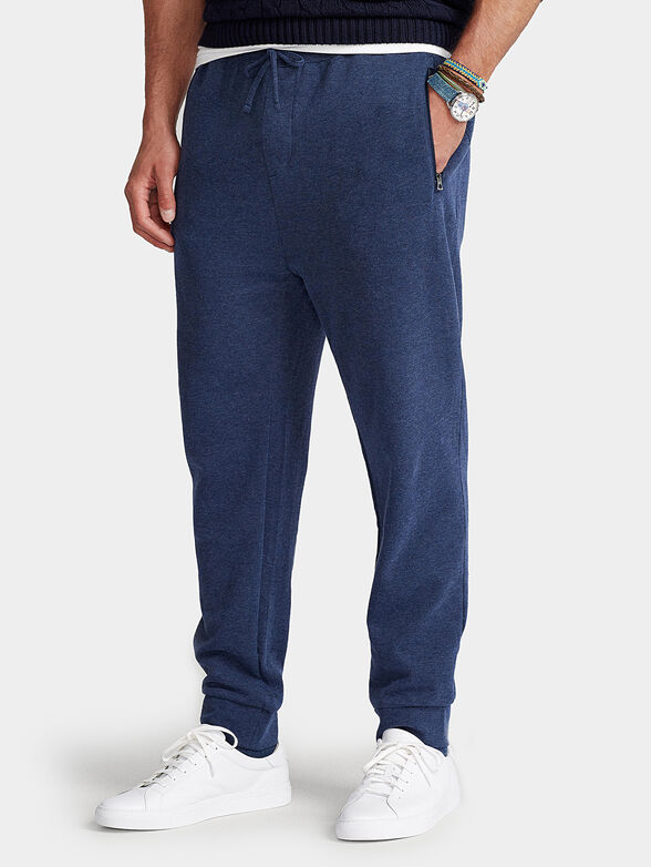 Sports pants in blue color - 1