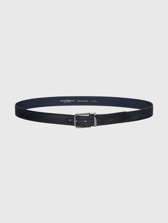 Leather belt with interwoven texture - 4