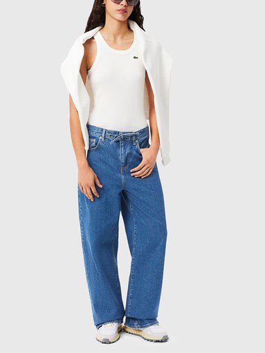 Low waisted wide leg jeans - 5