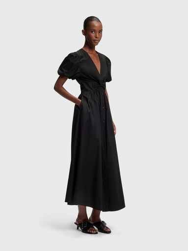 Cotton dress with puff sleeves - 5