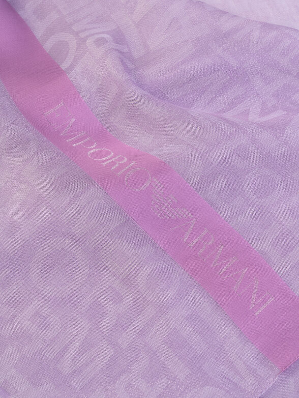 Long scarf with accent print - 4