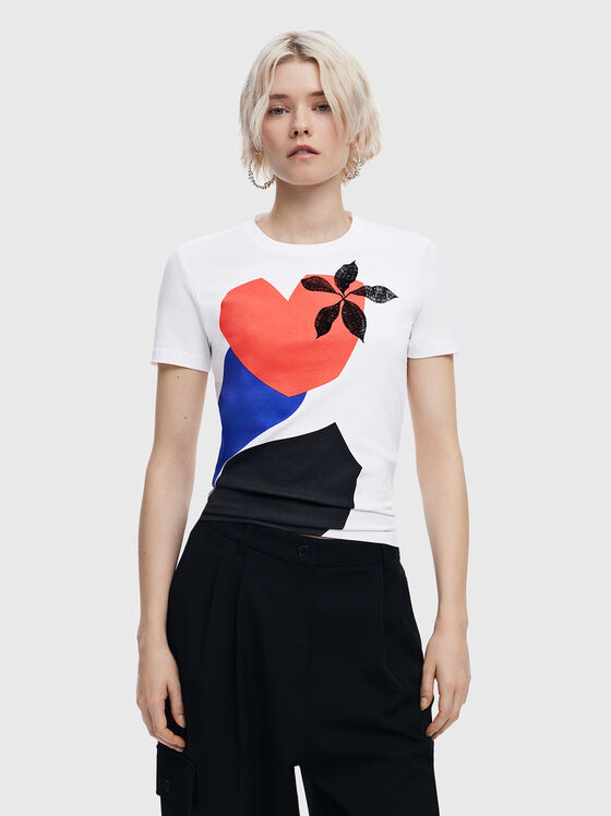 Cotton T-shirt with print - 1