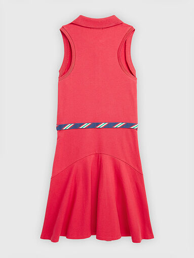 Red dress with logo embroidery - 5