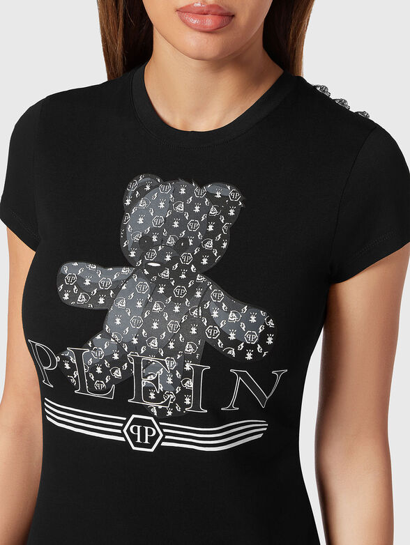 Black t-shirt SEXY PURE TEDDY BEAR with print - 4