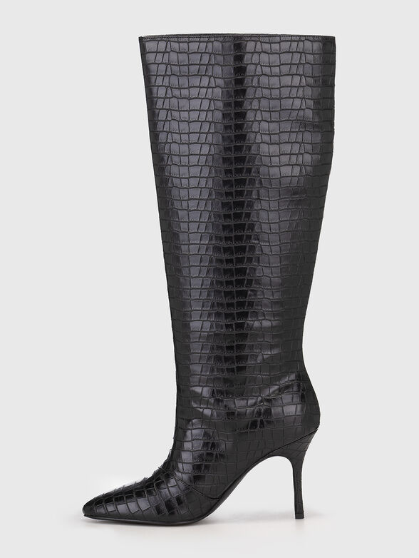 WHITE 01 heeled boots with croc effect - 4