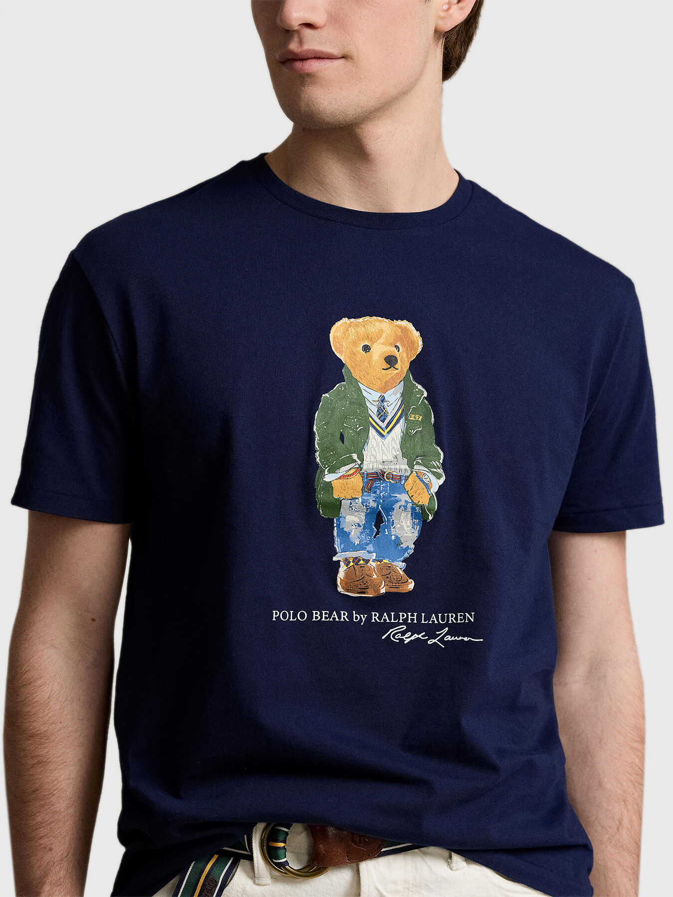 Dark blue t-shirt with Polo Bear print brand POLO RALPH