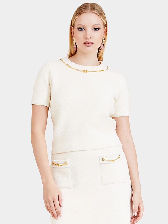 MARTHA black sweater with metal logo detail - 1