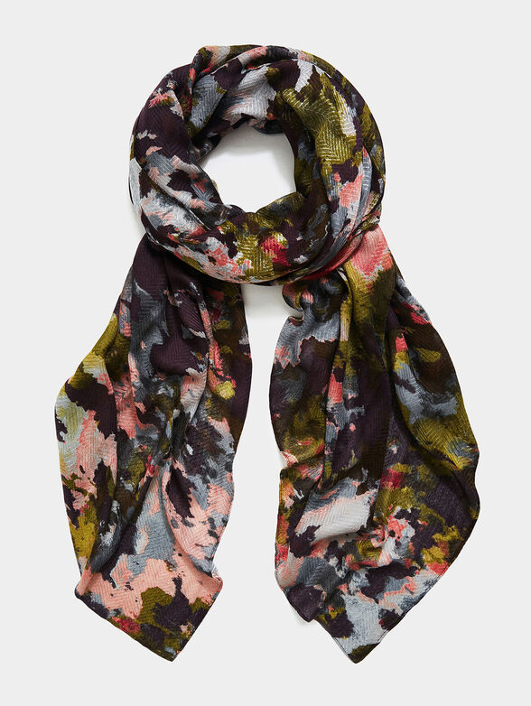 Scarf with multicolor print - 1