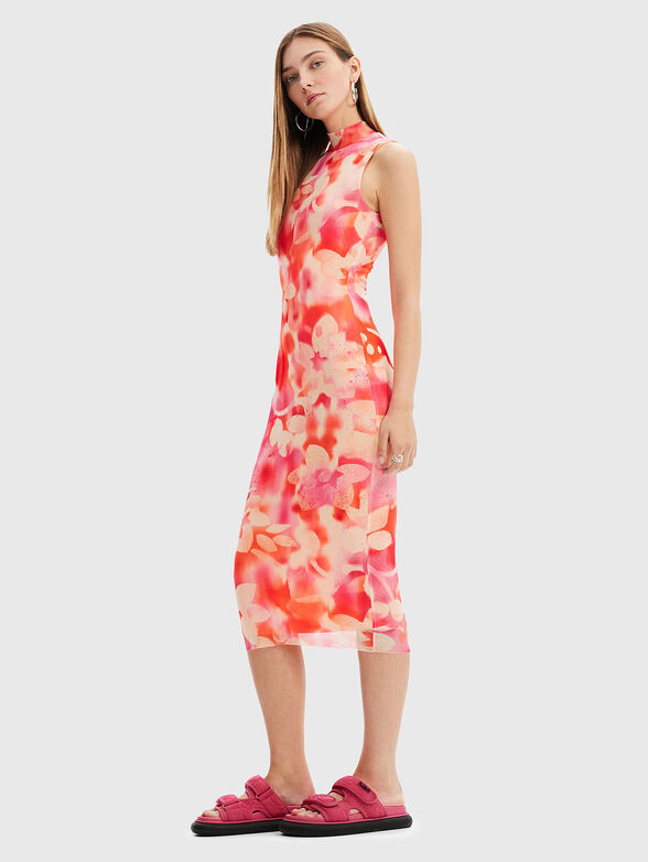 Midi dress with contrast print  - 5