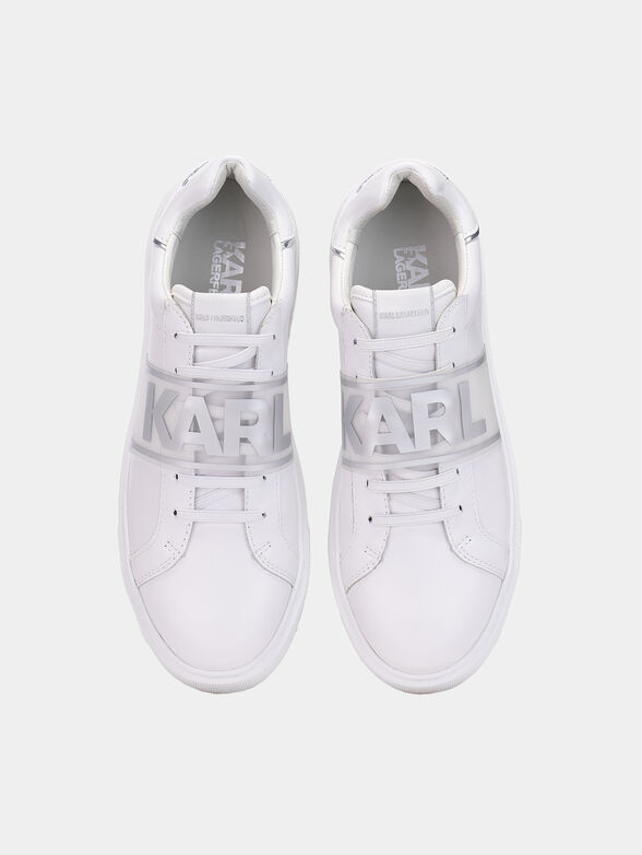 Genuine leather sneakers with logo branding - 6