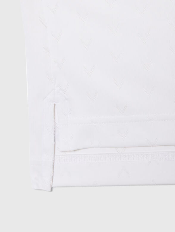 Dark blue polo shirt with V-shaped perforations - 4