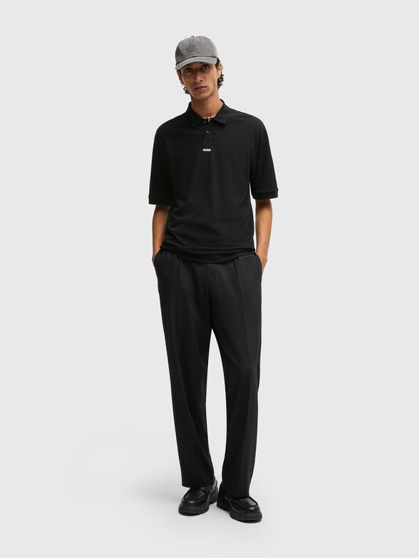Black polo shirt with logo detail - 2