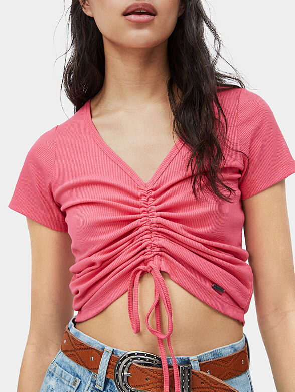 FREJA T-shirt with front gathering - 3