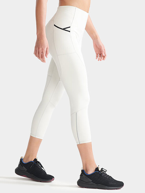 Sports leggings in pale grey color - 3