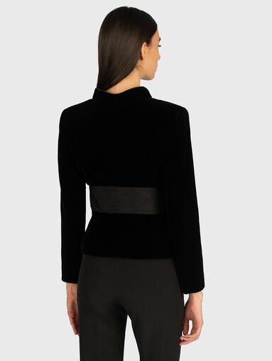 Velvet jacket with draped band - 4