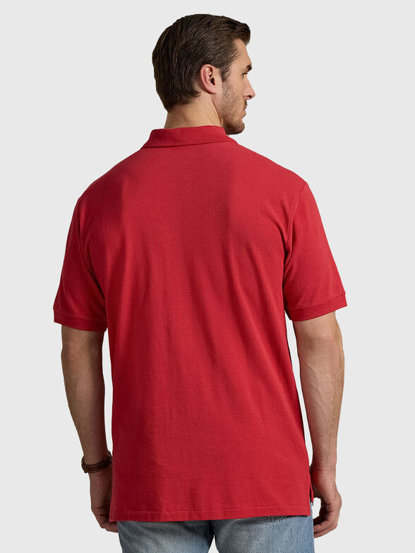 Cotton polo shirt with logo embroidery - 3
