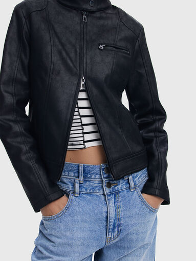 Slim eco leather jacket - 5