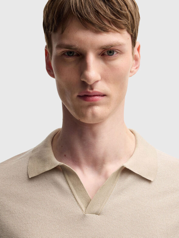 Cotton polo shirt in blue - 4