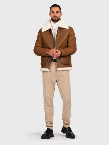 NOAH beige trousers with logo - 5