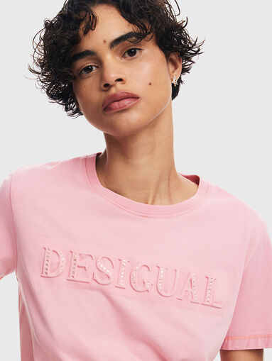 BRANDY T-shirt with embossed logo in grey - 5