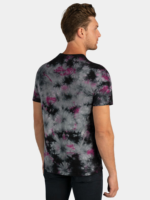 Black cotton t-shirt with tie-dye effect - 3
