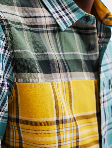 Plaid patchwork shirt - 5