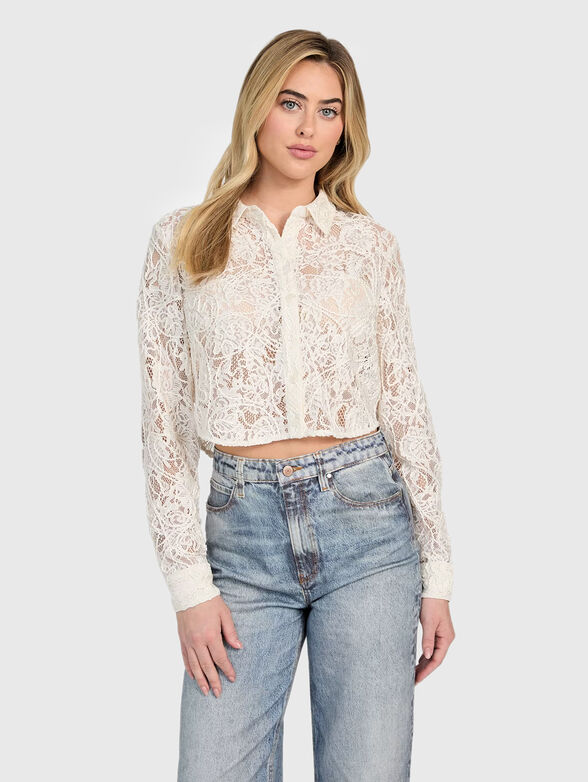 IMANI cropped lace shirt  - 1