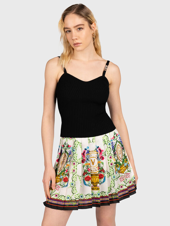 Ribbed stretch viscose cropped tank top - 1