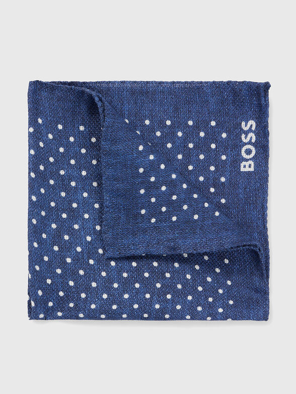 Beige linen blend jacket handkerchief - 1