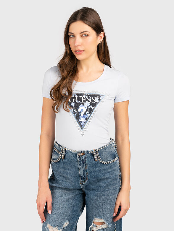 Cotton T-shirt with floral print - 1