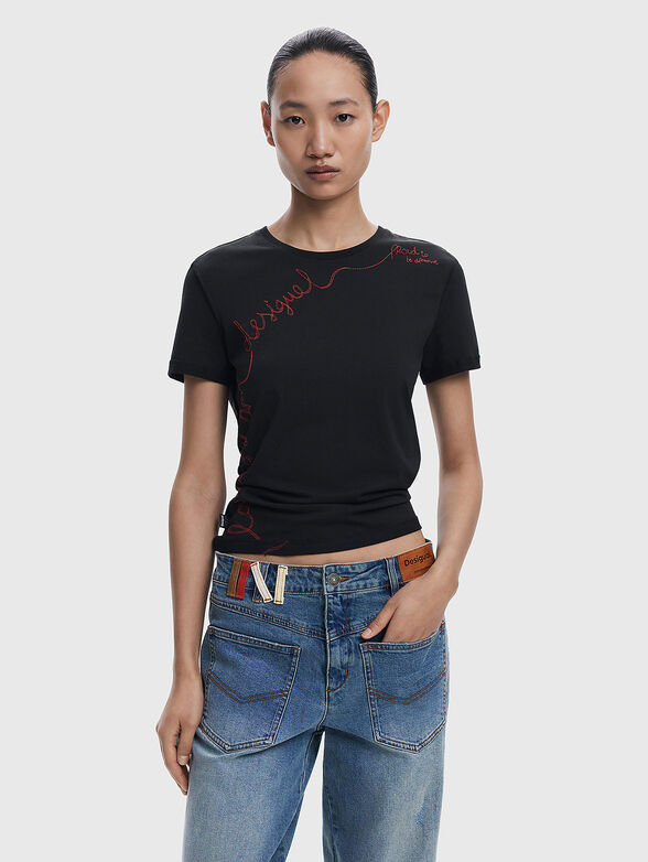 T-shirt with contrasting embroidery - 1