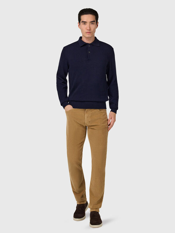 Corduroy pants with logo patch - 4